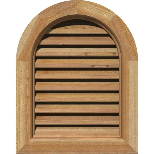 Ekena Millwork GVWRT16X2800RFUWR 16x22W x 28x22H Round Top Gable Vent (21x22W x 33x22H Frame Size): Unfinished - Functional, Roug