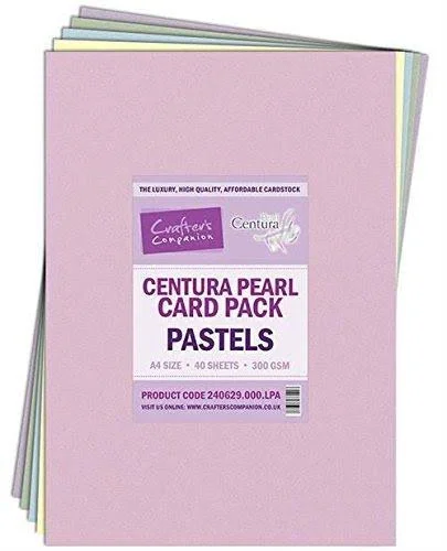Crafter&s Companion Centura Pearl 25 Sheet A3 Pack Card - Snow White-Hint of Silver