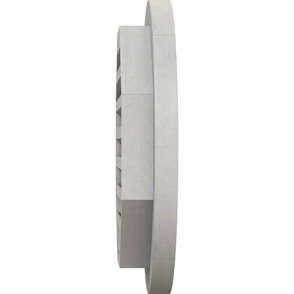 Ekena Millwork GVWRO12X1200RFPWR 12x22W x 12x22H Round Gable Vent (17x22W x 17x22H Frame Size): Primed - Functional, Rough Sawn W