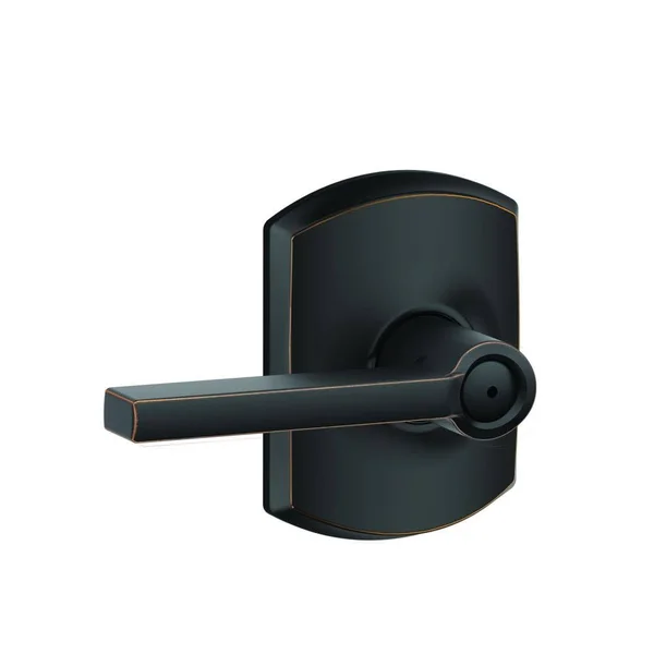 Schlage F40 Latitude with Greenwich Rose Privacy Lock Aged Bronze Finish