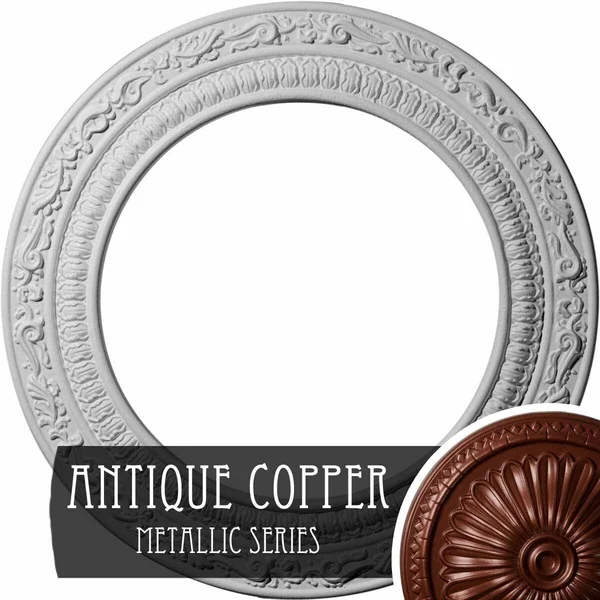 12x22OD x 8x22ID x 1/2x22P Andrea Ceiling Medallion (Fits Canopies Up to 8x22) - Hand-Painted Pale Gold