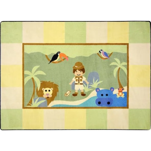 Joy Carpets Lil& Explorer Kid's Play Room Rug - 5&4x22 Round