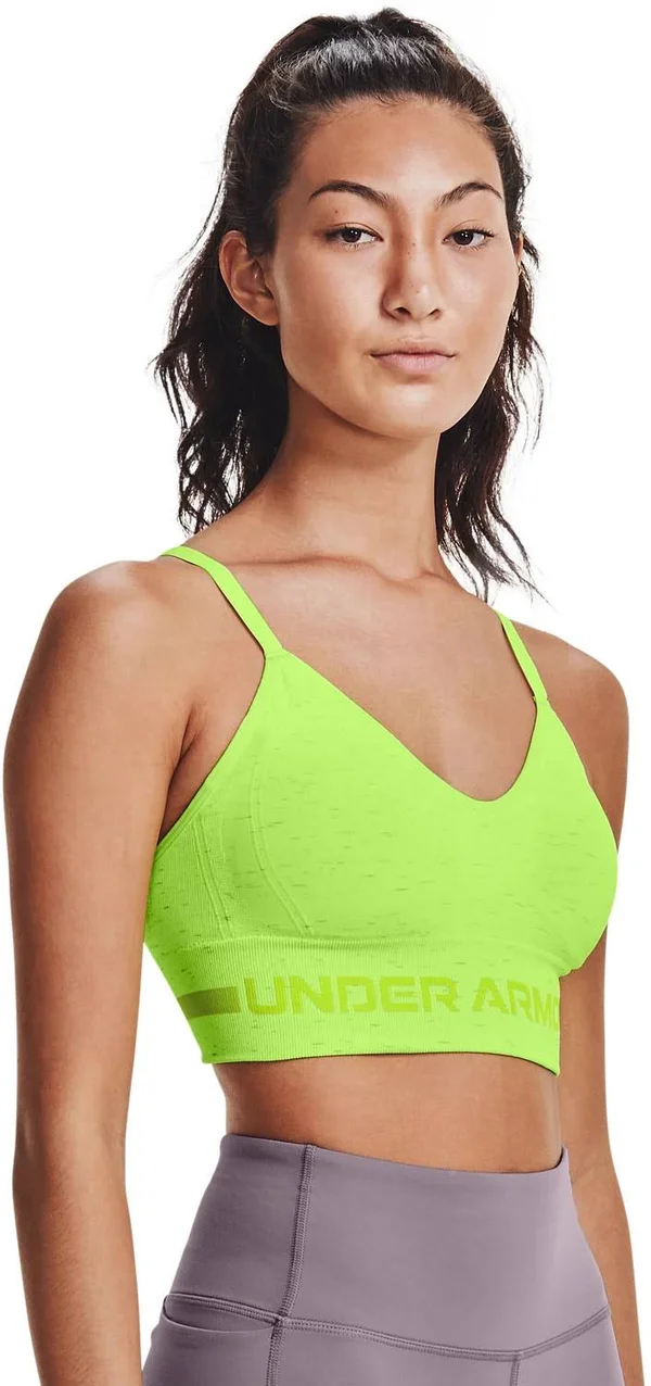 Under Armour Women's Seamless Low Long Heather Sports Bra - Green - Xs