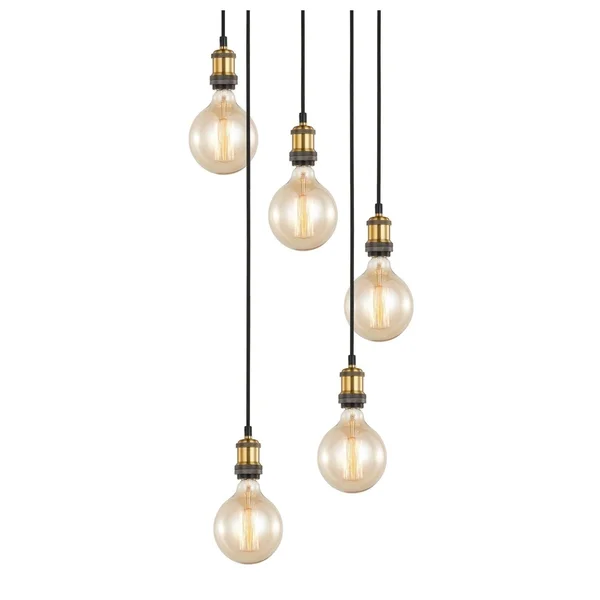 Woodbridge Lighting 18324-G125 Fulton 3 Light 15x22 Wide Multi Light Pendant Antique Brass - Brass Indoor Lighting Pendants