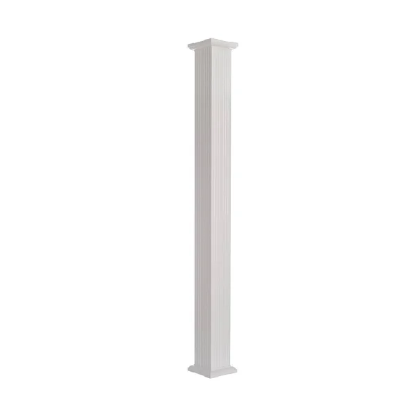AFCO 800AC610 Fluted Square Column, 8 in W x 10 ft H, 24000 lb, Aluminum, White