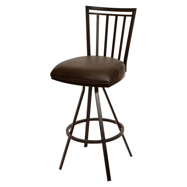 Armen Living Aidan Faux Leather Metal Swivel Counter Stool - Coffee