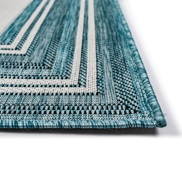Liora Manne Carmel Multi Border Indoor/Outdoor Rug Green 7&10x22x9&10x22