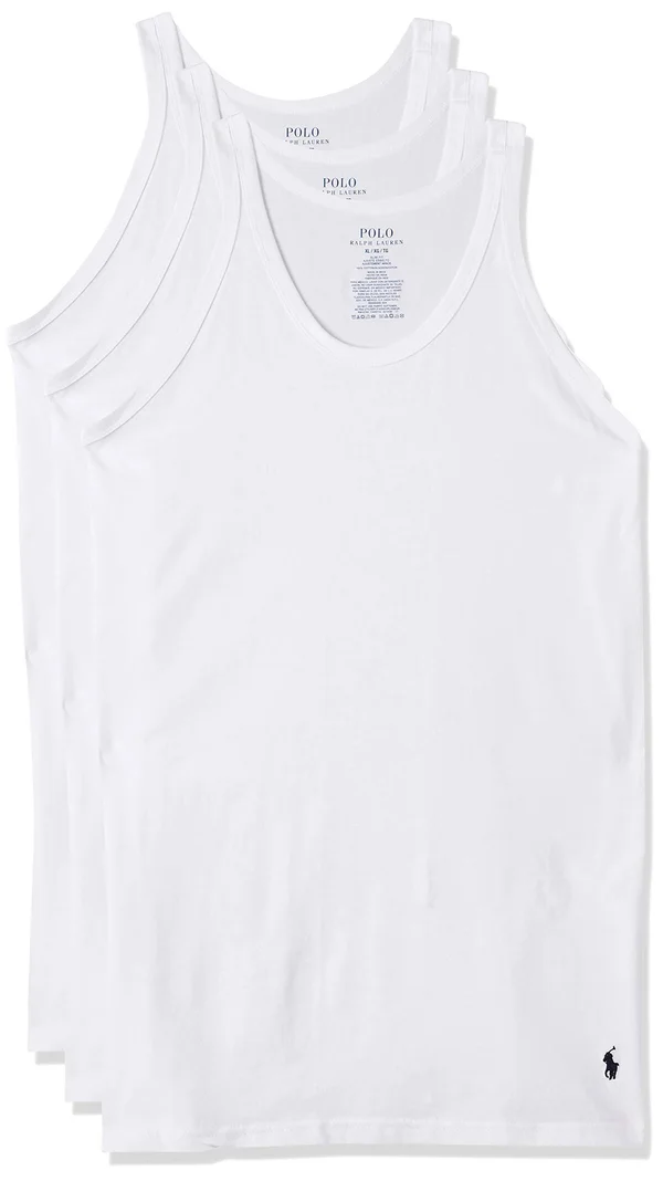 Polo Ralph Lauren Classic Slim Fit Cotton Tanks 3-Pack, M, White