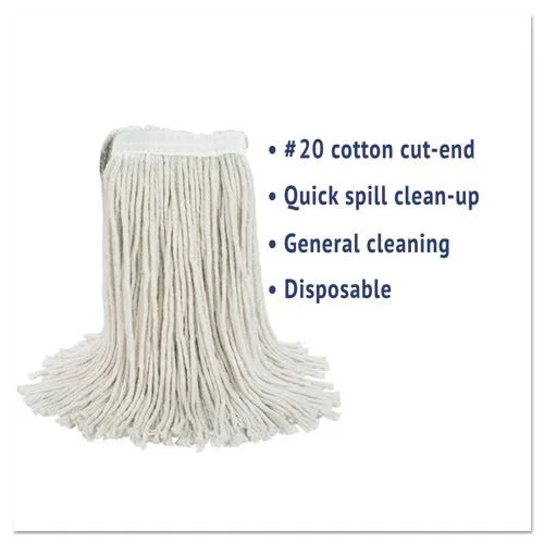 Rubbermaid Swinger Loop Wet Mop Heads - Cotton/Synthetic, White, Small, 6/Carton