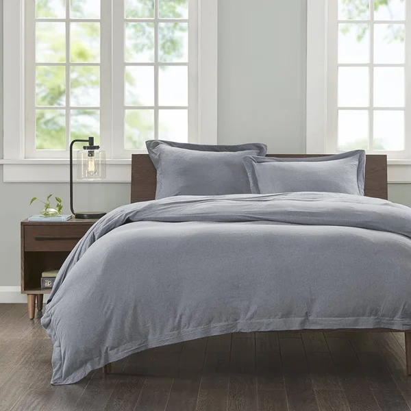 INK+IVY II12-677 Jersey Cotton Duvet Cover Mini Set King Natural