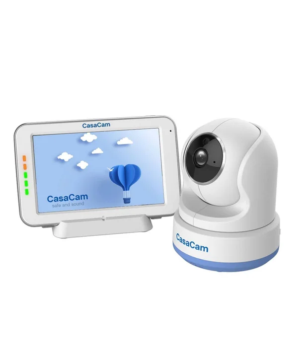 CasaCam BM200 Video Baby Monitor with 5x22 Touchscreen and HD Pan & Tilt Camera - Two Way Audio, lullabies, Nightlight, Autom