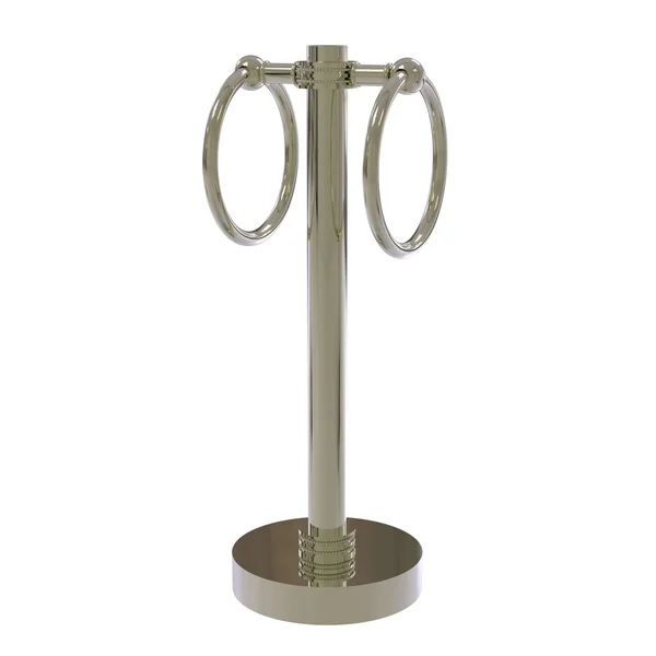 Allied Brass Vanity Top 2 Towel Ring Guest Towel Holder with Dotted Accents - Polished Nickel