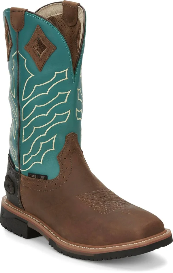 Justin Men's Derrickman Western Work Boots - Steel Toe